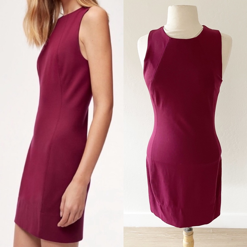 Aritzia Babaton Miguel Sheath Dress Plum Red | 6